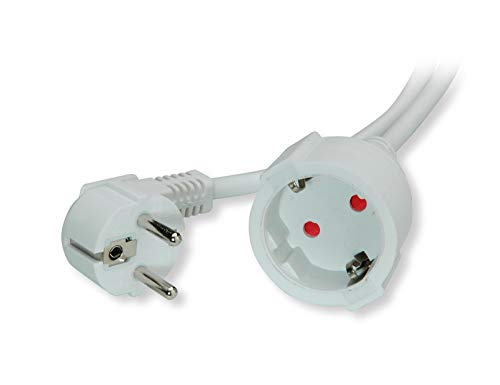 Value - Cavo Di Prolunga Con Contatti Protetti, 230 Vac, Con Spina E Presa Schuko, 10 M, Colore: Bianco