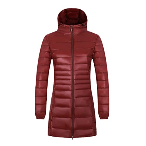 Manteau long chaud en duvet contre le froid veste hanche rouge