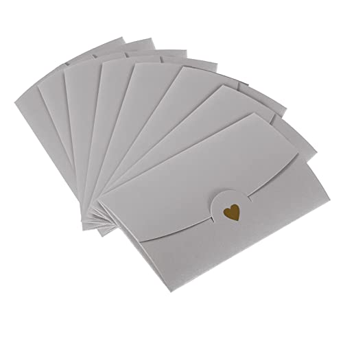 Mini enveloppes rétro cœur doré PATIKIL carte invitation mariage anniversaire argent x24