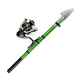 Angelrute für Kinder Rock Angelrute Combo, spinnende Angelrute mit spinnender Rolle Ultralight Reiseboot-Rock-Rod-Angelrute-Combo Angelruten- und Rollen-Combos ( Color : Blue , Length : 1.8 m )