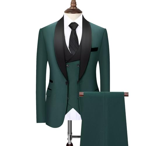 3 Piece Mens Tuxedo Suit Set Slim Fit Men Wedding Prom Party Suits Blazer Pants Shawl Collar Dinner Double Breasted Suit Set2