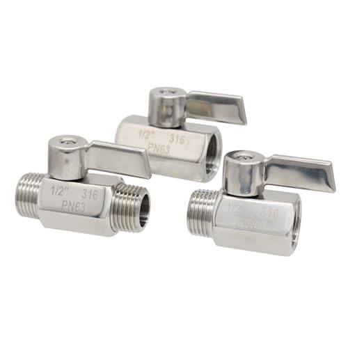 Válvula de bola DN15 mini interruptor anticorrosión acero 316 macho hembra agua 2