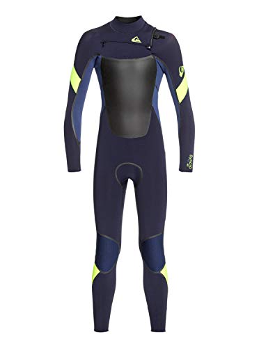 Quiksilver Boys' 3/2mm Syncro Plus Chest Zip Wetsuit Dark Navy/I B/S Y 12