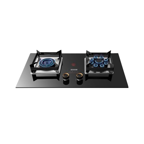 Estufa de gas de sobremesa de 2 quemadores, cocina portátil de interior de gas natural/gas licuado de petróleo (GN/GLP), placa de gas integrada de doble propósito, con protección contra fallas de llam