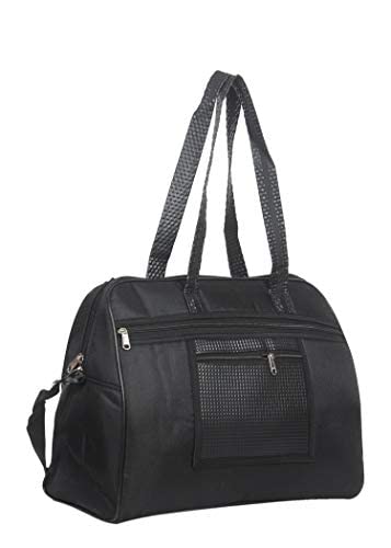 Nylon Fabric Travel Bag/Duffle Bag with Zip Closure (Black,41x18x32cm)-image-4