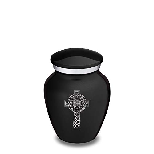 GetUrns Mini Keepsake Embrace Celtic Cross Cremation Urn (Black)