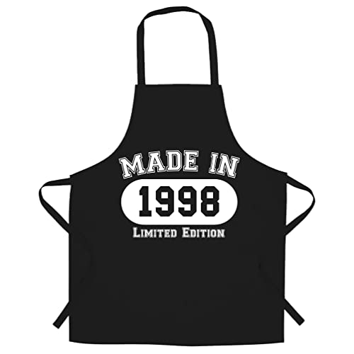 Tim And Ted 25Th Birthday Chef's Apron Made In 1998 - Limited Edition Black One Size #TOP8
