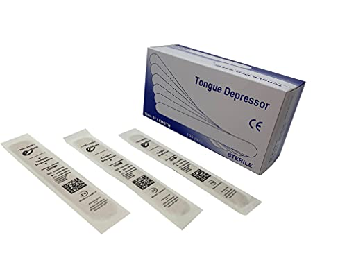 Endure Wooden Tongue Depressor, 6 Inch Length, Sterile, Box of 100