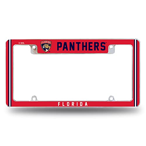 Rico Industries NHL Florida Panthers Classic 12" x 6" Chrome All Over Automotive License Plate Frame for Car/Truck/SUV