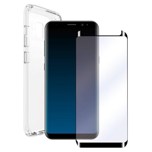 Muvit – Pack de Housse pour Samsung Galaxy S9 et Protecteur écran Verre Trempé courbé