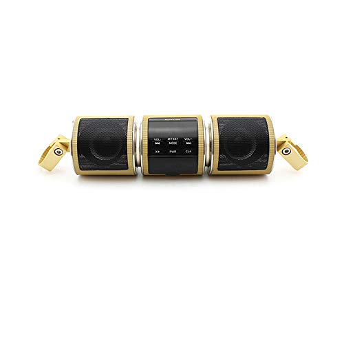 DAYISS étanche Haut-Parleur Bluetooth pour Moto Boîte Enceintes sans Fil Lecteur MP3 USB TF FM (Or) Cover