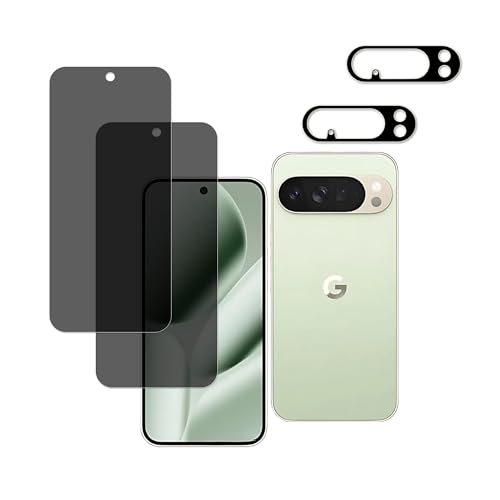 HUAKE �`�����h�~ ���Y�Ɏq�f�ސ� Google Pixel 10 Pro XL �p �̂������h�~ �����K���X �v���C�o�V�[ �t�B�����y�K���X�t�B����(2��) +�J�����t�B���� (2��) �z