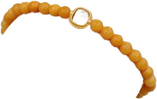 ZcerA 手工编织蜜蜡手链纯银和田玉转运珠小花手饰品女简约设计手环