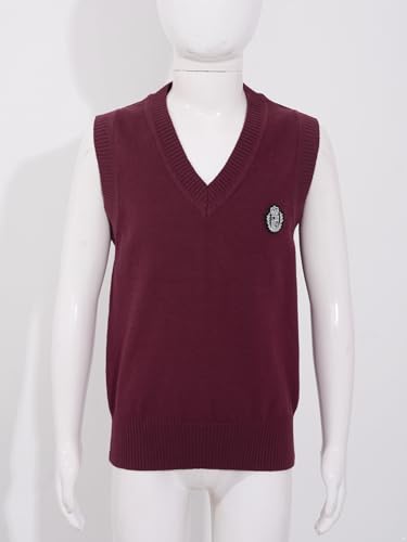 School Uniform Vest for Girls Boys Knitted Sweater Vest Sleeveless Pullover Waistcoat Casual Knitwear4