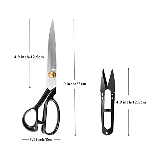 Schneiderschere 24 cm – Schneiderschere mit scharfen Klingen und weichem Griff zum Schneiden von Stoffen, Leder, Material, Kleidung, Änderung, Schneidern