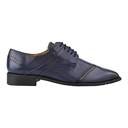 Image of LIBERTYZENO Mens Brogue & Plain Genuine Leather Animal Print Lace Up Oxford Dress Shoes for Easter Gift