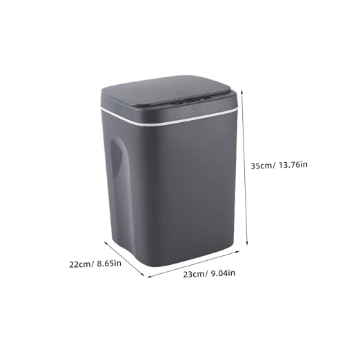 Caneca de basura automática gris rectangular 13 gal miniatura 2