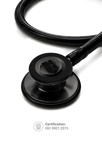 Image of Knya 6sense Stethoscope for Doctors & Residents | Tunable Diaphragm | Dual-Head Chest Piece for Adult & Pediatric Use | Lightweight Stainless Steel | Latex-Free Tubing | Soft-Seal Ear Tips | Premium Gift Box | for Medical Students (All Black)