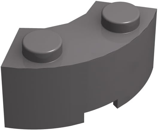 Classic Dark Gray Tile Bulk, Curved Brick Round Corner 2x2 Macaroni with Stud Notch 300 Piece, Compatible with Lego Parts and Brick Pieces: 2x2 Dark Gray (Color: Dark Gray)