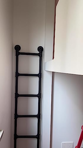 Échelle de mezzanine en fer forgé noir de 155 cm pour lit superposé