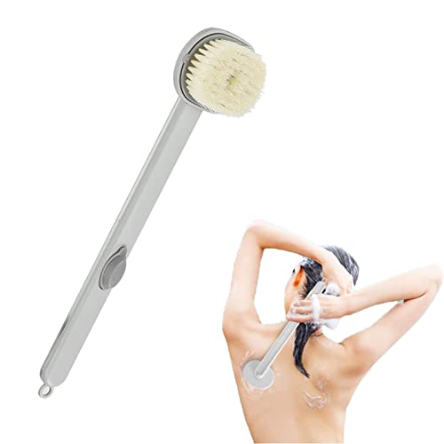 LUYUN Abnehmbare rückenbürste mit langem stiel duschbürste Badebürste mit langem Griff Flüssige langem Griff, Abnehmbarer Rückenbürsten-Körperwäscher mit Seifenspender, Black Cover