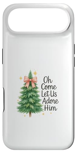 Oh Come, Let Us Adore Him, Cute Watercolor Church Christmas X}zP[X iPhone Air p