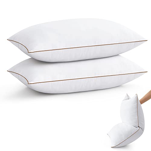 puredown® Goose Feather Down Pillows King Size Set of 2, Fluffy Bed Pillow for Sleeping with 100% Cotton Cover, Medium Firm Luxury Hotel Collection Pillow for Back, Stomach or Side Sleeper by puredown - Used condition - US$51.45