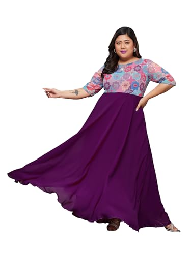 Image of Miss Chase A+ Women's V-Neck Three-Quarter Sleeve Floral Wrap Chiffon Midi Dress