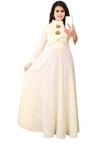 Image of DHRUVI TRENDZ Women's Cotton Regular Fit Kurta