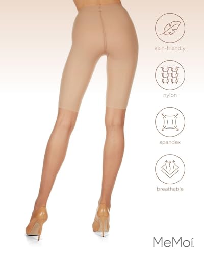Image of MeMoi Half and Half Support Sheer Tights, Comfortable Compression Control Top Tights for Women