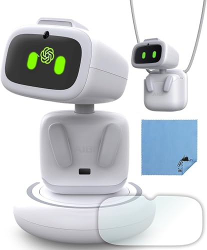 EMOPET Aibi �|�P�b�g�y�b�g ChatGPT����AI�R���p�j�I�����{�b�g �����R�}���h�E�_���X�@�\�E����I�ȃC���^���N�V�����t���A��l��q���̂��߂̒��|�[�^�u���f�X�N�y�b�g �ی�t�B�����Z�b�g