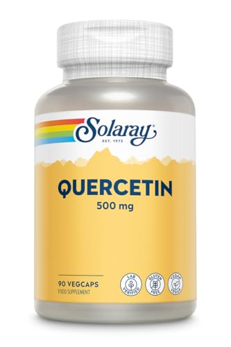 Solaray Quercetina 500 mg verificada en laboratorio, vegana, sin gluten, 90 cápsulas vegetales