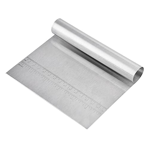 SIXRUN Dough Scraps, Stainless Steel Dough Card for Cutting and Spreading Creams 15 X 12cm for Home Bakers