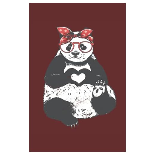 Panda with Red Bandana, Glasses and Hands Heart: Notebook 120 pages dotted DIN A5 - 5.5" x 8.5" (13.97 x 21.59 cm)Bullet Journal Dotted. Cute panda ... for animal rights activists and animal lover