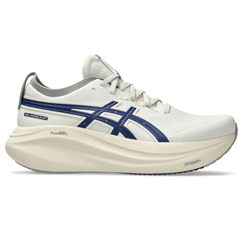 ASICS Tenis Gel-Nimbus 27 ATC para hombre, Abedul/Azul índigo, 45 EU
