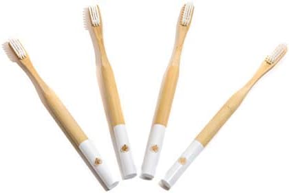 Bamboo Toothbrush, Pack of 4, Eco Friendly, Medium Bristle, Great for Kids and Adults, Healthy, Bio-degradable, and All Natural
