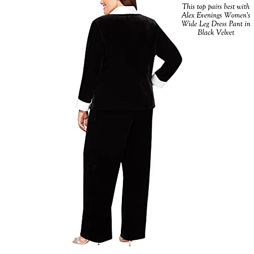 Alex Evenings Women's Jacket and Scoop Tank Top Velvet Twinset Petite Regular - Image 4