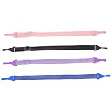 DONFAMDS Cuerdas Elásticas para Gafas Infantiles 4 Piezas Cierre Ajustable, Colores Surtidos (morado, Azul, Negro, Rosa) Cordones para Sujetar Gafas de Sol y Graduadas, Color Aleatorio
