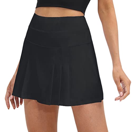 Tennis Skirt With Pocket Athletic Skorts Skirts For Women High Waisted Golf Skirt Workout Pleated Skirt Running Mini Skirt Black Tennis Skirt #TOP1