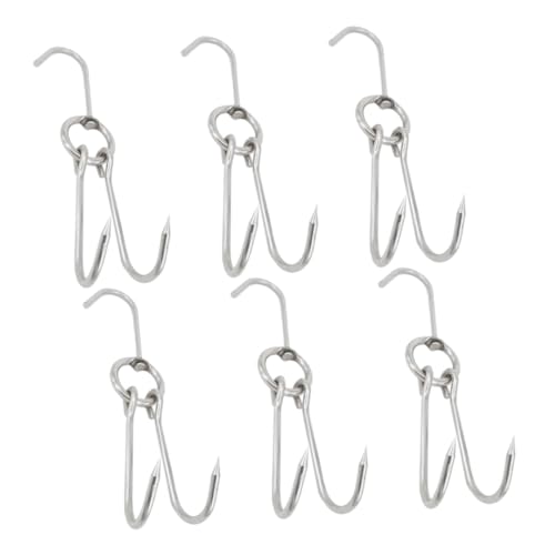 FIXOSHEE 6pièces Crochets Doubles Pour Viande Acier Inoxydable Lot Diamètre Adaptés Suspendre De Volaille Et Fumage Restauration