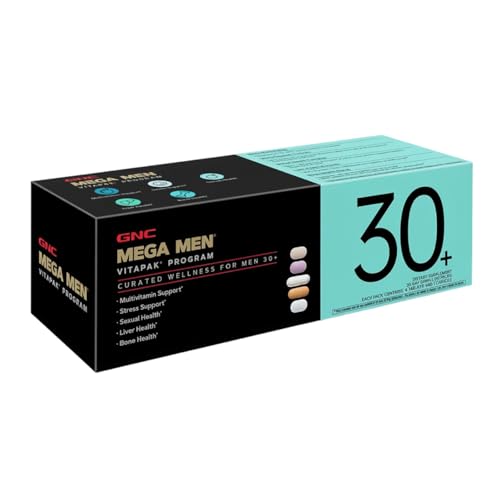 GNC Men's 30+ Vitapak Program | 5-in-1 Daily Multivitamins and Minerals | Supports Healthy Bones and Stress Relief | 30 Servings