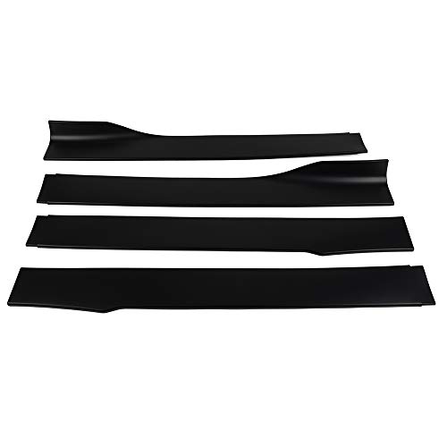 VRracing 4PCS Universal Rocker Panel Extension Splitter Lip Car Side Skirt Extension Body Kit Black