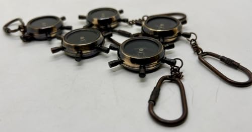 Llaveros brújula náutica de latón vintage set 5 miniatura 5
