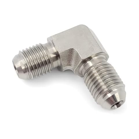 3AN to 3AN Fitting - 90 Degree Male Union Elbow Flare Adapter for Brake Clutch Fuel Oil Coolant (Steel) K-MOTOR Cover