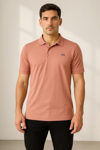 Image of Force NXT Men's Premium Microfiber Fabric Solid T-Shirt | Polo Neck Half-Sleeves T-Shirt for Men | Label Free with Anti-Static for Daily Uses