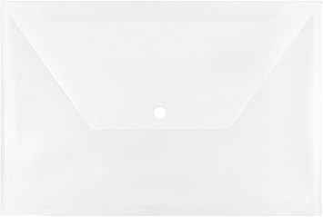 JAM PAPER Plastic Envelopes with Snap Closure - Legal Booklet - 9 3/4 x 14 1/2 - Clear - 3/Pack
