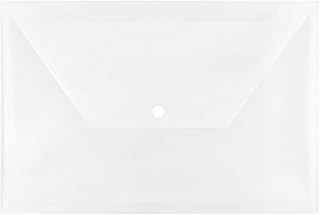 JAM PAPER Plastic Envelopes with Snap Closure - Legal Booklet - 9 3/4 x 14 1/2 - Clear - 3/Pack
