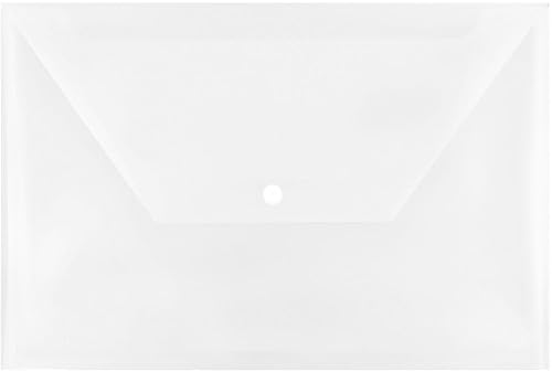 JAM PAPER Plastic Envelopes with Snap Closure - Legal Booklet - 9 3/4 x 14 1/2 - Clear - 3/Pack