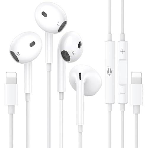 Wired Headphones for iPhone with Mic (2 Pack)