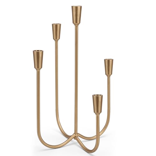 Recopilación de Candelabros de mesa , tabla con los diez mejores. 50 Gugxiom Candelabro metálico de Hierro Fundido para 5 Velas, portavelas de 45 cm, candelabro de Mesa de Hierro, portavelas cónicos, candelabro de Hierro Fundido, decoración de...